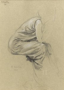 Profile Study of a Seated Figure by Joseph Edward Southall